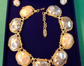 ULTRA RARE 1980s YSL Robert Goossens Mabe Pearl Link Choker Necklace Runway