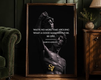Marcus-Aurelius-Poster, Druck zur stoischen Philosophie, Motivierendes Wandbild