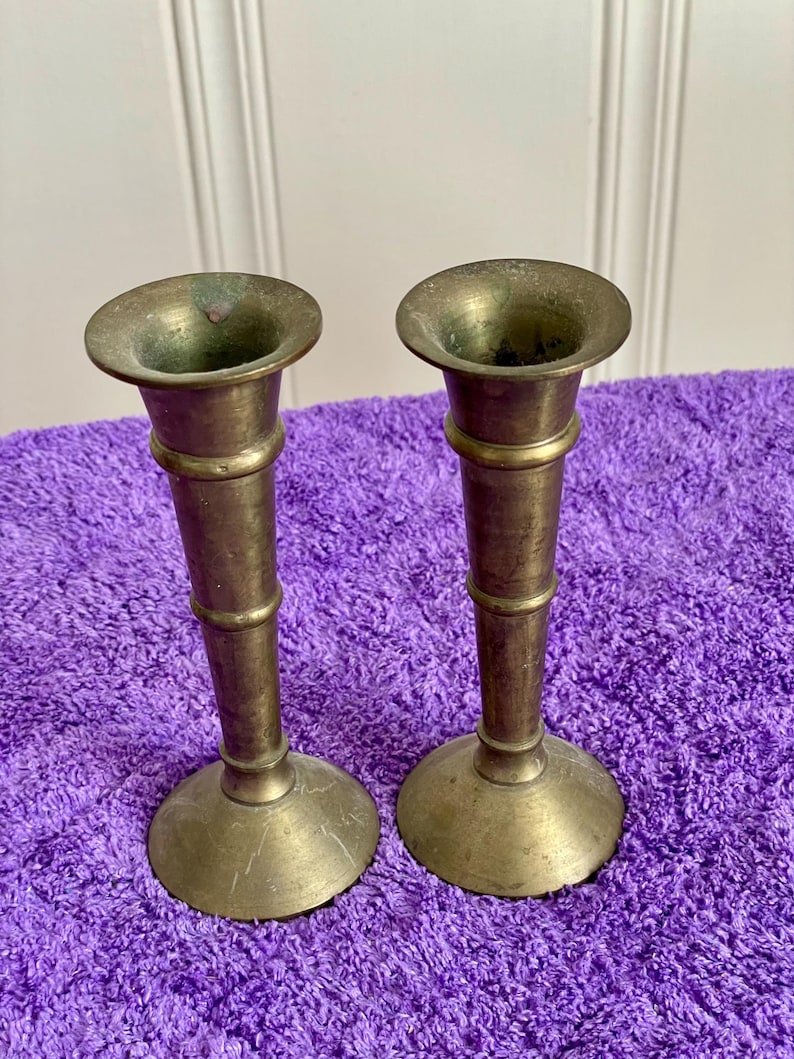 Vintage Brass Candlesticks N