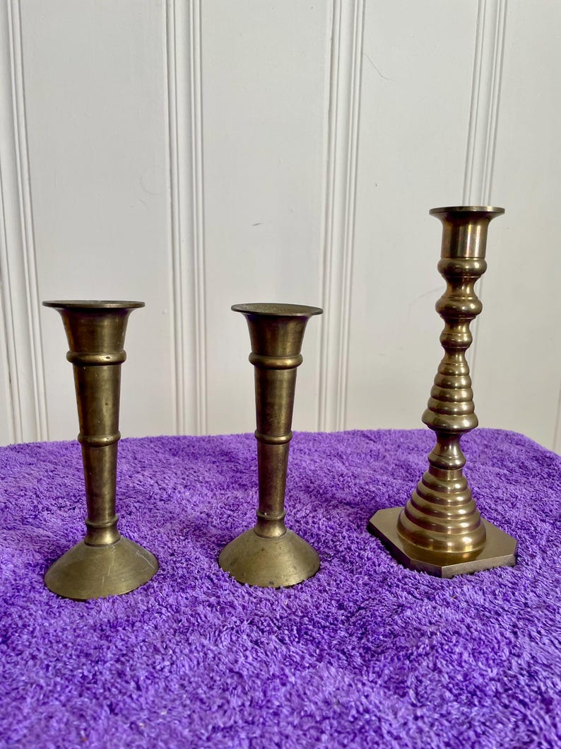 Vintage Brass Candlesticks image 6