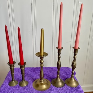 Vintage Brass Candlesticks image 1