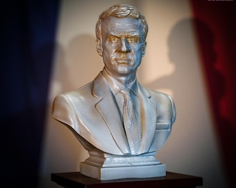 Busto de Presidente Emmanuel Macron. Lider del gobierno de Francia