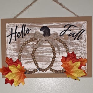 Hello Fall wooden sign