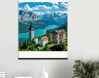 Mount Lake Poster: Fine Art Print with Pine Wood Hanger