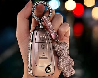 Etui na kluczyk do Forda, etui na kluczyk samochodowy, etui na kluczyk z TPU, pasuje do Forda Focusa, Fiesty, Transita i innych, brelok do kluczy, akcesoria samochodowe, prezent