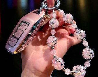 Funda para llave de coche Audi, funda rosa para llave de coche, protector de llave de TPU, compatible con A3 2022+ Q4 E-Tron y más, soporte para llavero, accesorios para coche, regalo