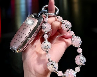 Funda para llave de coche Audi, funda rosa para llave de coche, protector de TPU, compatible con A6, A7, A8, Q8, E-Tron y más, llavero, accesorios para coche, regalo