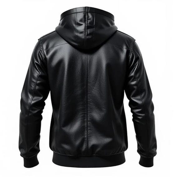 Sheepskin Leather Hoodie: Unisex Pullover with Kangaroo Pocket
