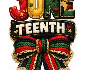 Juneteenth 1865 Puff Embroidery Graphic, Afrocentric Black History Design (PNG SVG PDF)