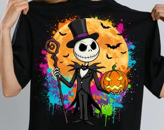 Halloween Skeleton Clipart | Pumpkin Moon Digital Design | Spooky PNG SVG PDF Instant Download