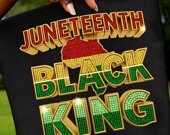 Juneteenth Black King PNG SVG, Africa Map Gold Sublimation Design, Juneteenth Celebration Digital File
