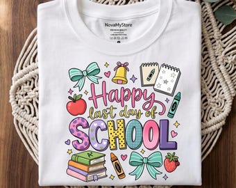 Happy Last Day of School Doodle SVG PNG, Teacher Student Shirt Art (Instant Download)