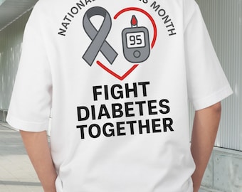 Diabetes Awareness Ribbon SVG PNG: Fight Together Design (Digital Download)