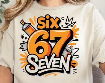 Six Seven SVG PNG PDF | Street Art Numbers Clipart | Urban Spray Paint Digital Design