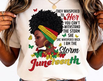 Juneteenth SVG PNG PDF, I Am The Storm Black Queen Design (Digital Download)