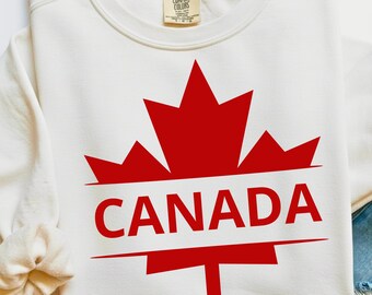 Canada Maple Leaf SVG, Split Design, Canadian Pride T-Shirt Print (Digital Download)