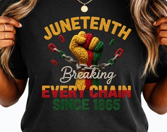 Juneteenth Breaking Chains Fist Design, Black History Freedom Day (Digital Download)