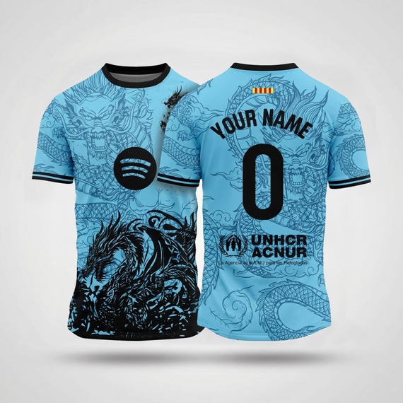 Barcelona Blue Dragon Concept Jersey – Custom Name & Number