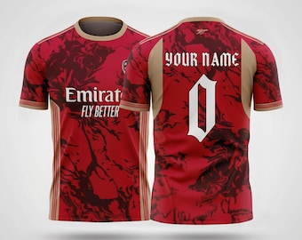 Camiseta del Arsenal Crimson Marble Concept: Camiseta de fútbol con nombre y número personalizados