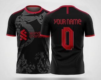 Liverpool Black Fan Concept Jersey – Custom Name & Number Football Shirt