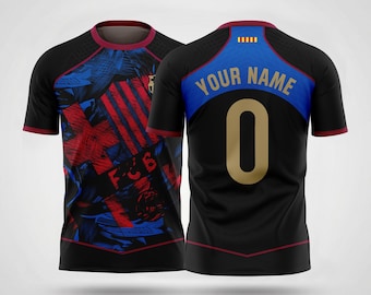 Barcelona Shadow Edition Concept Jersey – Custom Name & Number Football Shirt