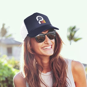 Embroidered Retro Paddle Trucker Cap: Sporty Vintage Baseball Hat