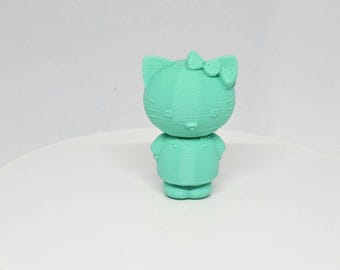 3D Printed Hello Kitty-Inspired Figurine – Custom Colors & Personalization Available