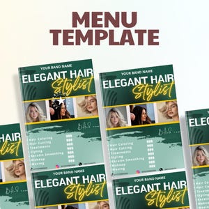 Elegant Hair Stylist Price List Template: Editable Salon Service Menu (Canva Digital Download)