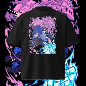 Naruto Sasuke Uchiha Oversize T-Shirt | Anime Streetwear Tee