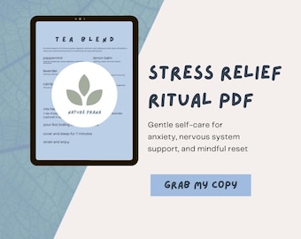 Stress Relief Printable | Nervous System Reset | Somatic Self Care Workbook | Burnout Recovery PDF