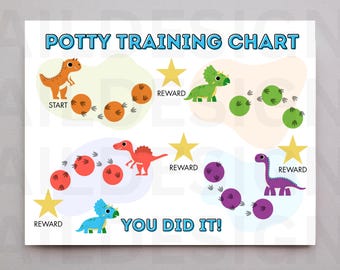 Dino Potty Training Reward Chart – Fun Dinosaur Design (Digital Download)