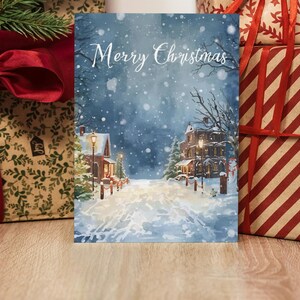 Conjunto de cartões festivos de Natal: papelaria colorida com envelopes