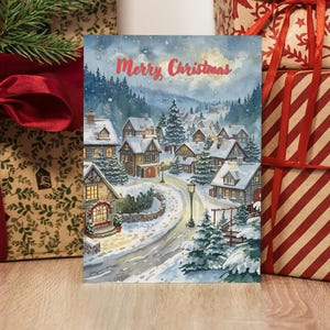 Conjunto de cartões de Natal personalizados: papelaria festiva com envelopes
