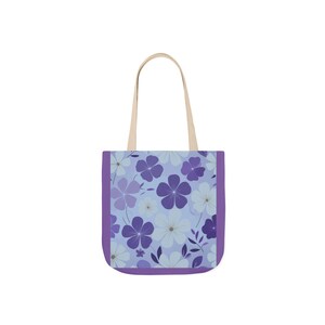 Charmante Blumen Canvas-Einkaufstasche mit bunten Riemen, umweltfreundliche Einkaufstasche, Lebensmittelgeschäft-Einkaufstasche, Strandtasche, Geschenktasche, Frühlingsmode