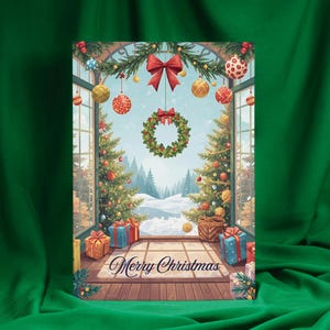 Conjunto de cartões de Natal personalizados: papelaria festiva com envelopes