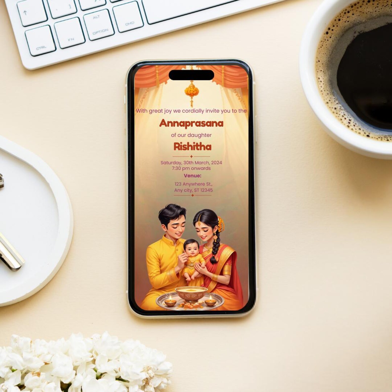 Annaprasana Invitation Template: Rice Feeding Ceremony (digital ...
