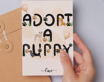 Puppy Adoption Certificate & Thank You Tag: Editable Pet Party Favors (Digital Download)