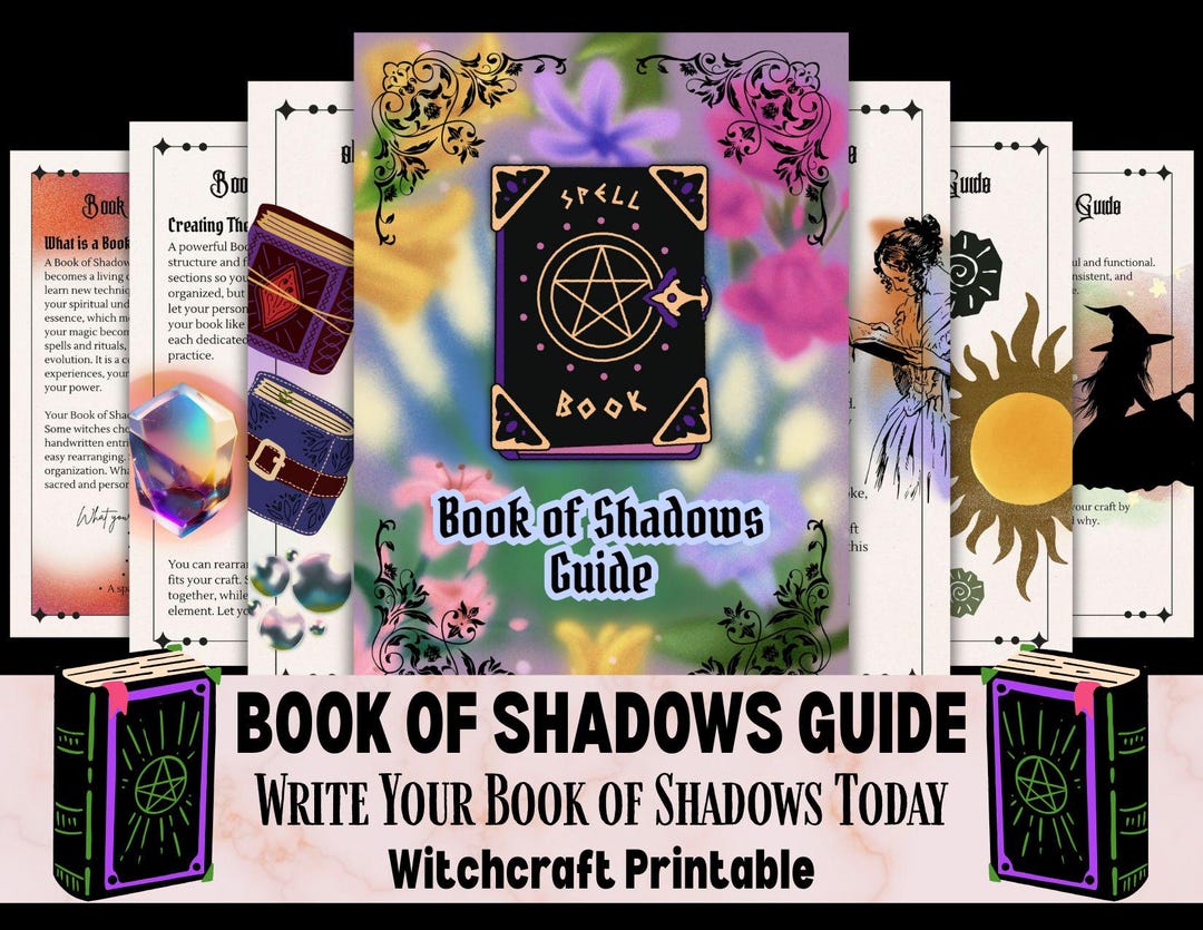 Book of Shadows Printable - Digital Grimoire Guide - Witchcraft Book ...