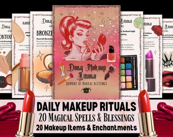 Rituales diarios de maquillaje imprimibles, 20 hechizos mágicos de belleza, grimorio de brujería, amor propio y confianza, rutina matutina encantada (PDF digital)