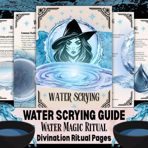 Water Scrying Guide Printable, Water Divination Grimoire Pages, Witchcraft Scrying Ritual PDF, Intuitive Mirror Water Magic, Witch Scrying