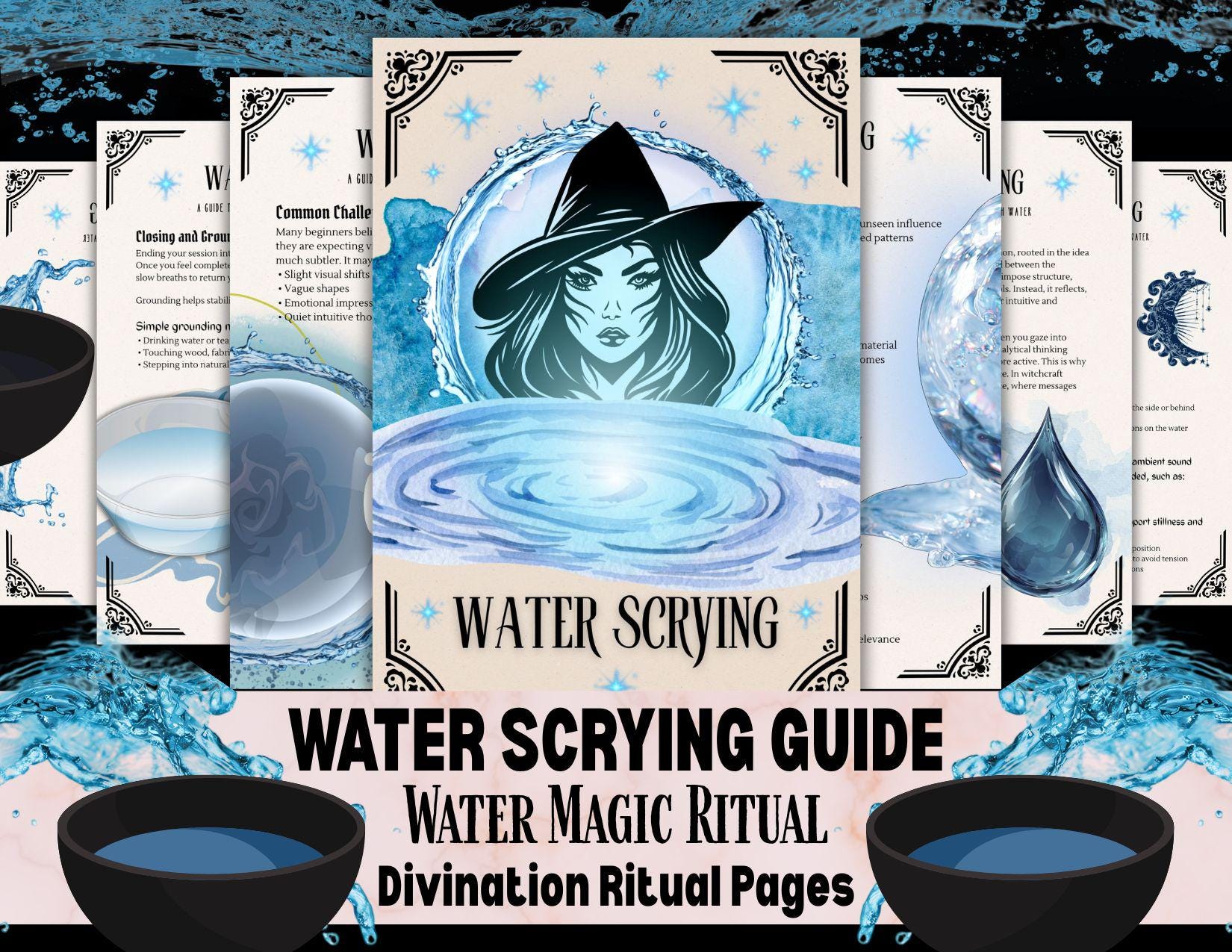Magic Scrying Water Scrying Guide Printable, Water Divination Grimoire Pages ...
