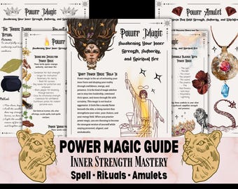 Power Magic Printable Guide for Witches - Spells - Personal Strength & Power - Amulets - Confidence Rituals Witchcraft PDF 23 Grimoire Pages