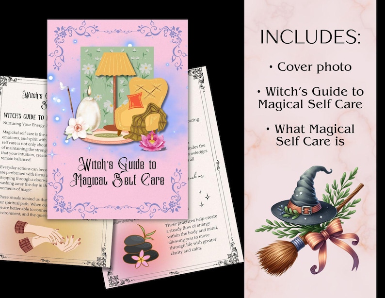 Witch Self Care Rituals Printable, Magical and Spiritual Self Love and Care, Daily Witchcraft, Witchcraft Grimoire 18 Pages image 2