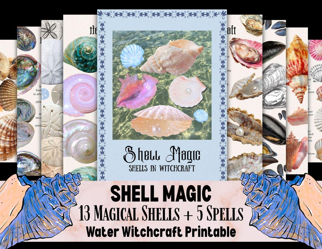 Shell Witchcraft Shell Magic Printable, 13 Detailed Magical Shells Grimoire, Water ...