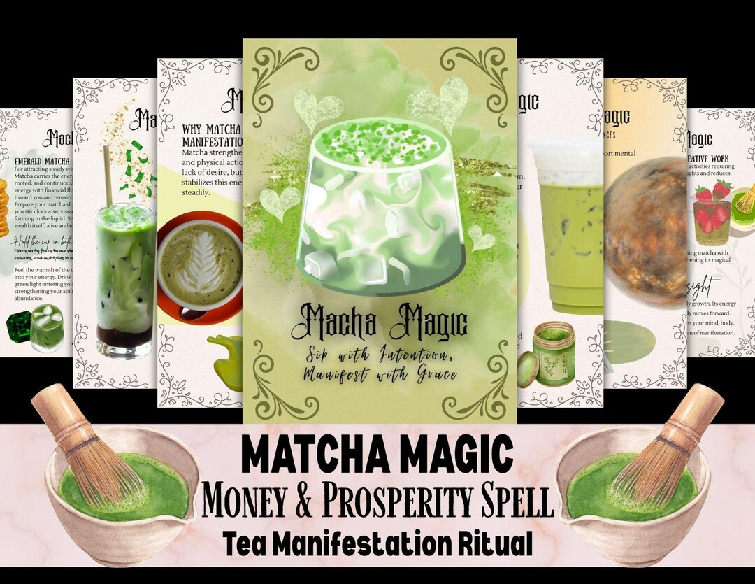 Matcha Text.pdf Matcha Magic Printable, Matcha Money Spell, Tea Magic Grimoire Page ...