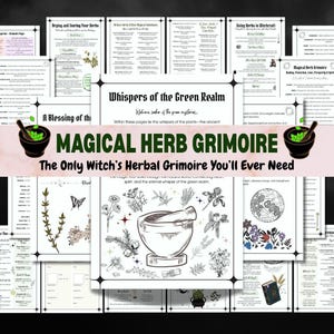Grimoire d&#39;herbes magiques imprimable en PDF - 99 herbes pour l&#39;amour, la protection, la guérison, la prospérité et le travail de l&#39;esprit - Premier livre des ombres à imprimer