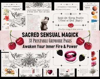 Sacred Sensual Magic Grimoire – 38 Printable Pages of Spells, Rituals, Oils, Chakras, Mists, Candle Magic, Recipes & More - Book of Shadows