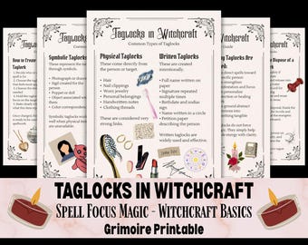 Anhängerschlösser in Witchcraft Printable | Verwendung von Taglocks | Zauberfokus MagieAnleitung | Grimoire Buch der Schatten Seite Hexerei Digitaler Download