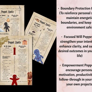 Dark Poppet Grimoire Printable, Advanced Protection and Boundary Spells, Shadow Work Witchcraft Guide, 13 Page Digital Grimoire Download image 5