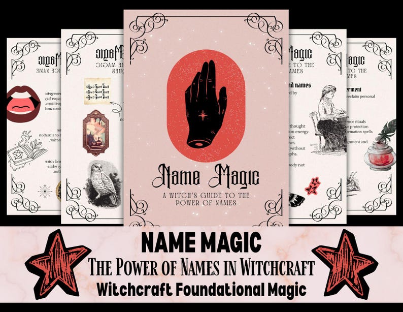 Name Magic Printable - Witchcraft Guide -Taglock Magic - Identity Power Manifestation and Spellwork Digital Grimoire PDF image 1